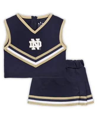 Girls Toddler Navy Notre Dame Fighting Irish Two-Piece Cheer Top and Skirt Set