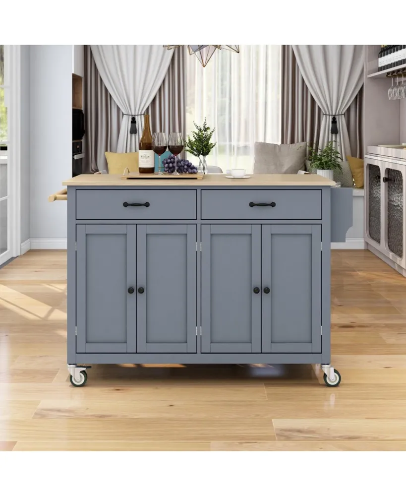 Wood Top Kitchen Island Cart