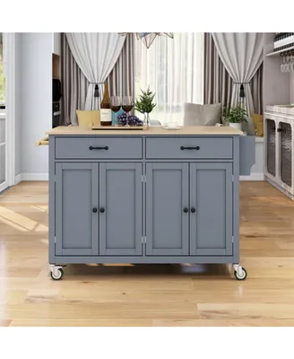 Wood Top Kitchen Island Cart