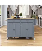 Wood Top Kitchen Island Cart