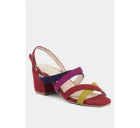 Mon-lapin Womens High Block Heel Leather Sandal