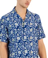 Club Room Men's Aretta Regular-Fit Floral-Print Button-Down Camp Shirt, Created for Macy's