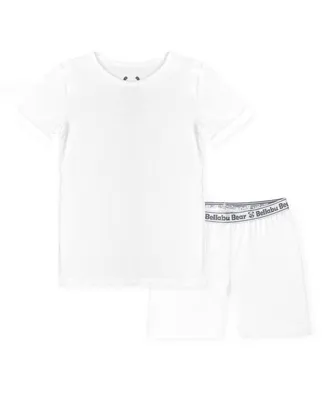 Bellabu Bear Toddler| Child Unisex Milk White 2-Piece Short Sleeve & Shorts Pajama Set
