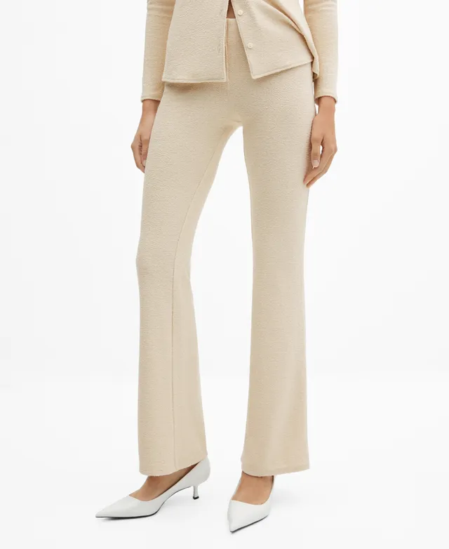 Ribbed Knit High Waisted Flared Pants