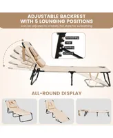 Inolait Beach Chaise Lounge Chair with Face Hole and Removable Pillow