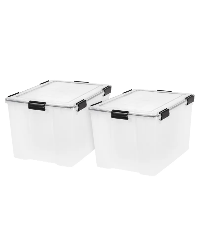 2 Pack 74qt Weatherpro Airtight Plastic Storage Bin with Lid and Seal and Secure Latching Buckles