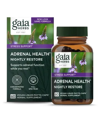 Gaia Herbs Adrenal Health Nightly Restore - Adrenal Support Herbal Supplement with Ashwagandha, Magnolia Bark, Cordyceps, Lemon Balm