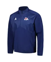 Men's adidas Navy Fresno State Bulldogs Sideline Aeroready Raglan Quarter-Zip Jacket