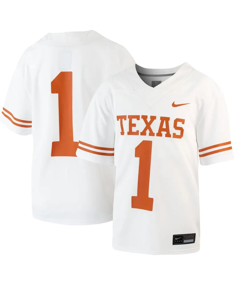 Big Boys Nike #1 White Texas Longhorns 1st Armored Division Old Ironsides Untouchable Football Jersey