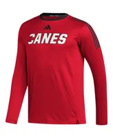 Men's adidas Red Carolina Hurricanes Aeroready Long Sleeve T-shirt