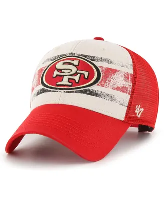 Men's '47 Brand Cream Distressed San Francisco 49ers Breakout Mvp Trucker Adjustable Hat