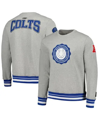 Men's Pro Standard Heather Gray Indianapolis Colts Crest Emblem Pullover Sweatshirt