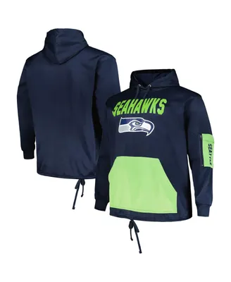 Men's Fanatics College Navy Seattle Seahawks Big and Tall Pullover Hoodie