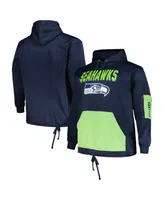 Men's Fanatics College Navy Seattle Seahawks Big and Tall Pullover Hoodie