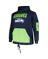 Men's Fanatics College Navy Seattle Seahawks Big and Tall Pullover Hoodie