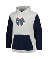 Men's Fanatics Navy, Silver Washington Wizards Big and Tall Primary Arctic Pullover Hoodie