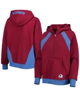 Women's Starter Burgundy Colorado Avalanche Wishbone Half-Zip Hoodie