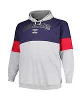 Men's Fanatics Navy, Red New Orleans Pelicans Big and Tall Pullover Hoodie