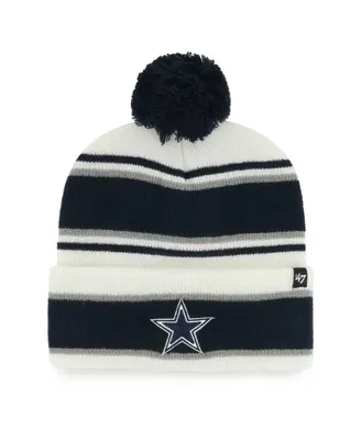 Youth Boys and Girls '47 Brand White Dallas Cowboys Stripling Cuffed Knit Hat with Pom