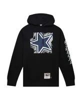 Men's Mitchell & Ness Black Dallas Cowboys Gridiron Classics Big Face 7.0 Pullover Hoodie