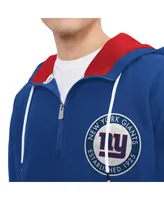 Men's Tommy Hilfiger Royal New York Giants Aaron Quarter-Zip Hoodie