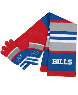 Women's Wear by Erin Andrews Buffalo Bills Stripe Glove and Scarf Set
