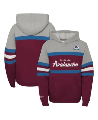 Big Boys Mitchell & Ness Gray Colorado Avalanche Head Coach Pullover Hoodie