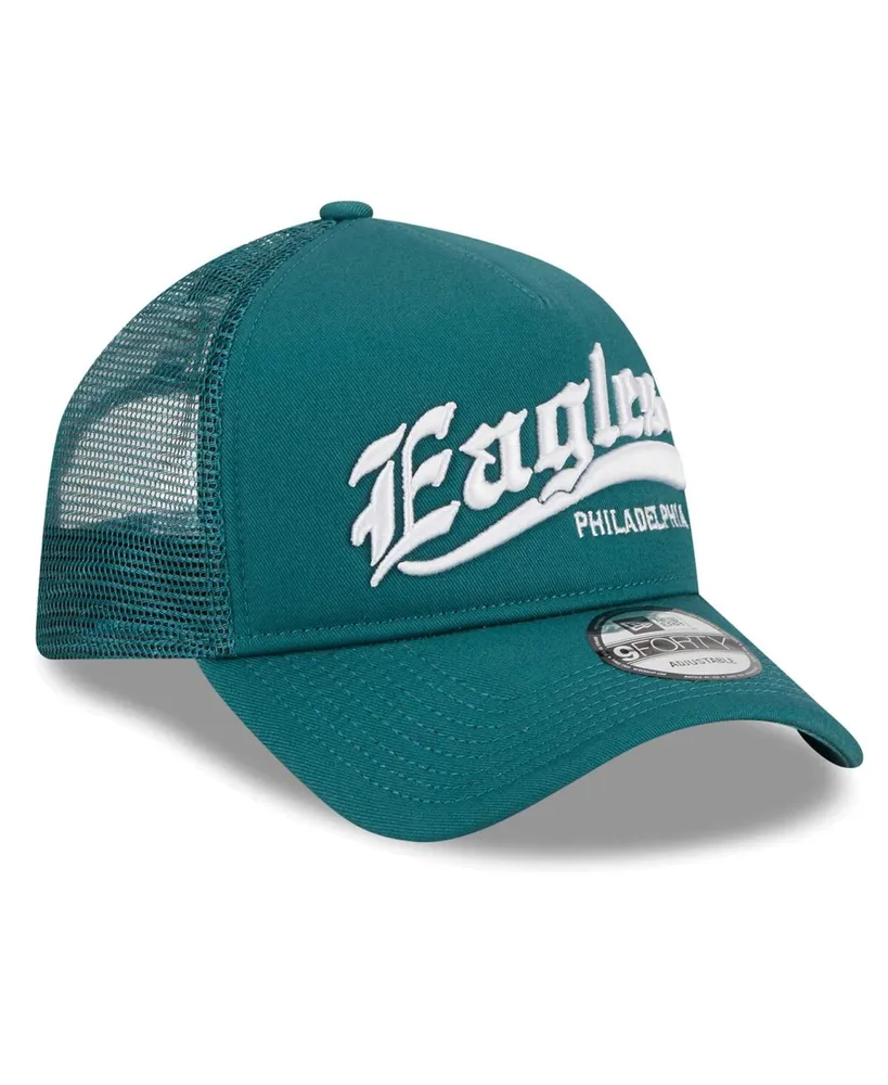 Men's New Era Midnight Green Philadelphia Eagles Caliber Trucker 9FORTY Adjustable Hat