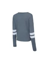 Women's Concepts Sport Gray Distressed Carolina Hurricanes Meadow Long Sleeve T-shirt and Shorts Sleep Set