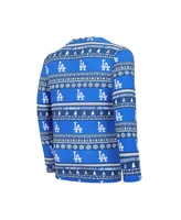 Men's Concepts Sport Royal Los Angeles Dodgers Knit Ugly Sweater Long Sleeve Top and Pants Set