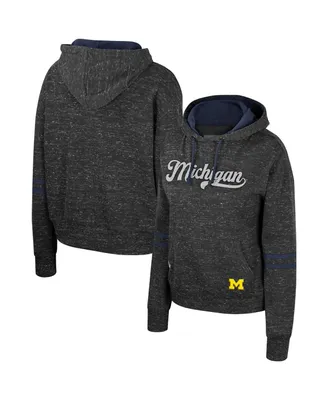 Women's Colosseum Charcoal Michigan Wolverines Catherine Speckle Pullover Hoodie