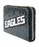 Women's Loungefly Philadelphia Eagles Sequin Zip-Around Wallet