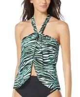 Vince Camuto Women's Printed Halter Tankini Top