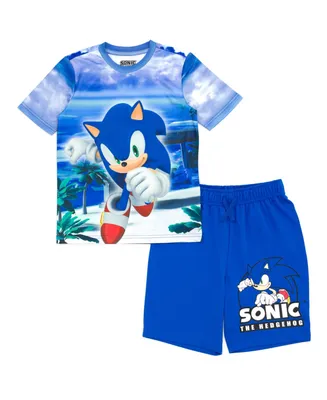 Sega Sonic the Hedgehog Boy's T-Shirt and Bike Shorts Outfit Set Toddler to Big Kid