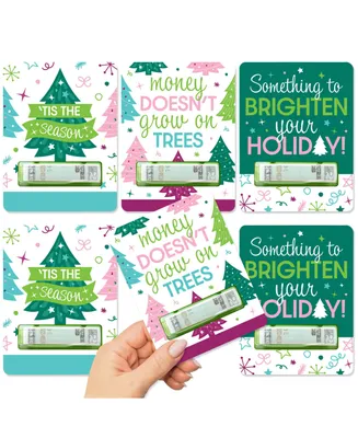 Merry and Bright Trees - Diy Cash Holder Gift - Funny Money Cards - Set of 6 - Assorted Pre