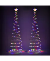 6Ft 182 Led Spiral Christmas Tree Light Star Multi-color Decoration Lamp 2 Pack