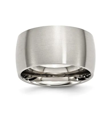 Chisel Stainless Steel Brushed 12mm Half Round Band Ring