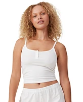 Cotton On Women's Peached Jersey Henley Camisole Top