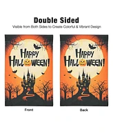 12"x18" Halloween Garden Flag Castle Bat Pumpkin Jack O Lantern Party Decoration
