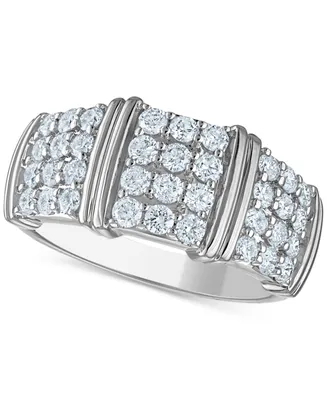 Diamond Cluster Statement Ring (1 ct. t.w.) in 14k White Gold