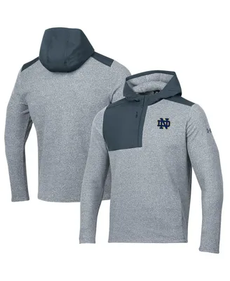 Men's Under Armour Gray Notre Dame Fighting Irish Survivor Fleece Hoodie Quarter-Zip Jacket