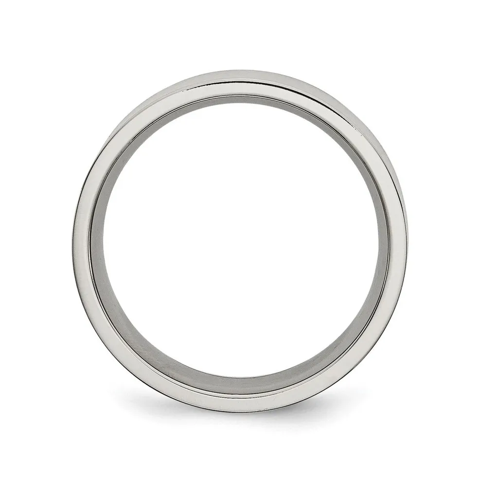 Chisel Stainless Steel Brushed 8mm Flat Band Ring