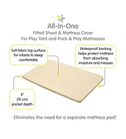 BreathableBaby All-in-One Fitted Sheet & Waterproof Cover for 39" x 27" Play Yard Mattress (2-Pack)