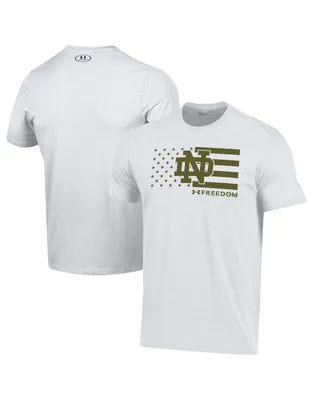 Men's Under Armour White Notre Dame Fighting Irish Freedom Performance T-shirt