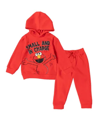 Sesame Street Elmo Cookie Monster Boy's Fleece Pullover Hoodie and Pants Outfit Set Toddler