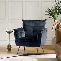 Velvet Accent Chair with Gold Legs for Living Room Bedroom