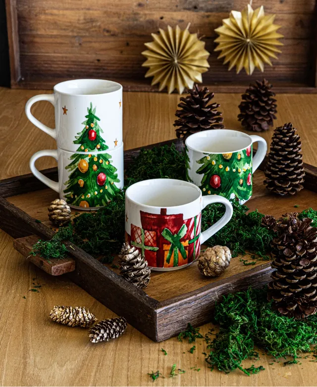 Overandback Stacking Mugs with Rack Set