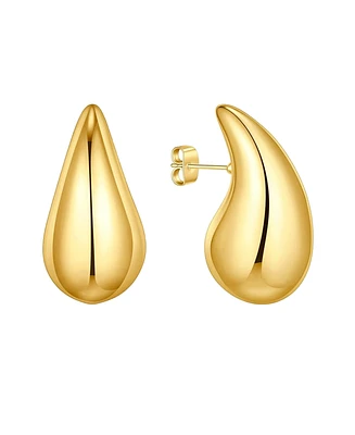 And Now This 18K Gold Plated or Silver Teardrop Small Stud Earrings