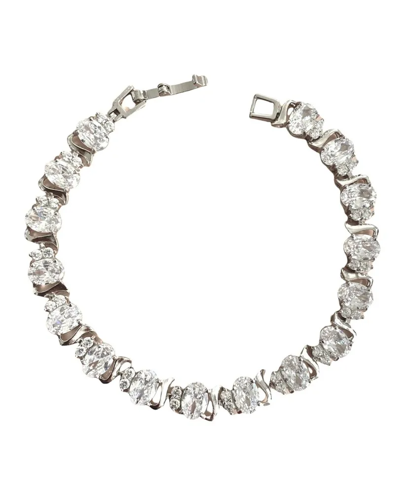 Cubic Zirconia Tennis Bracelets with Cubic Zirconia Oval and Round Cut