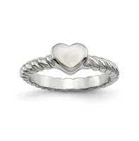 Chisel Stainless Steel Polished Twisted Heart Ring